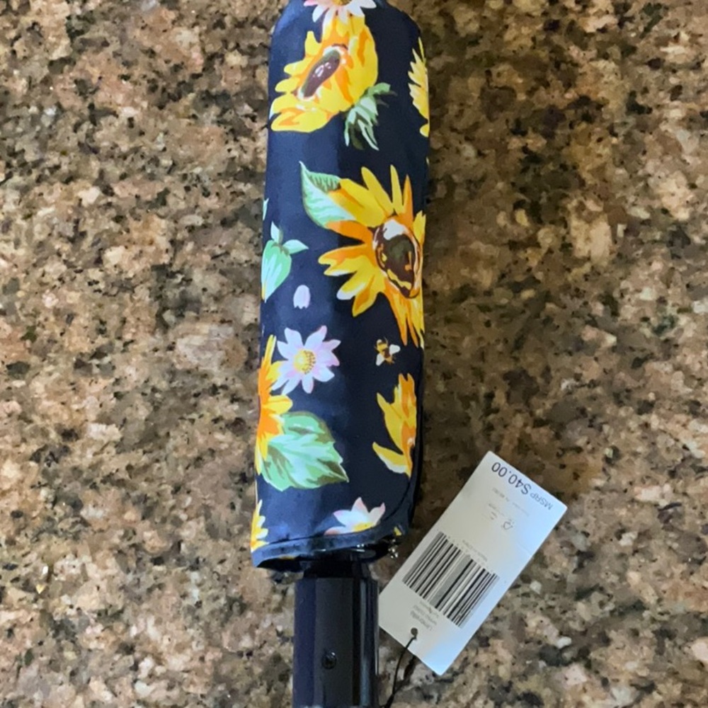 Vera Bradley Sunflower Umbrella - dark Navy